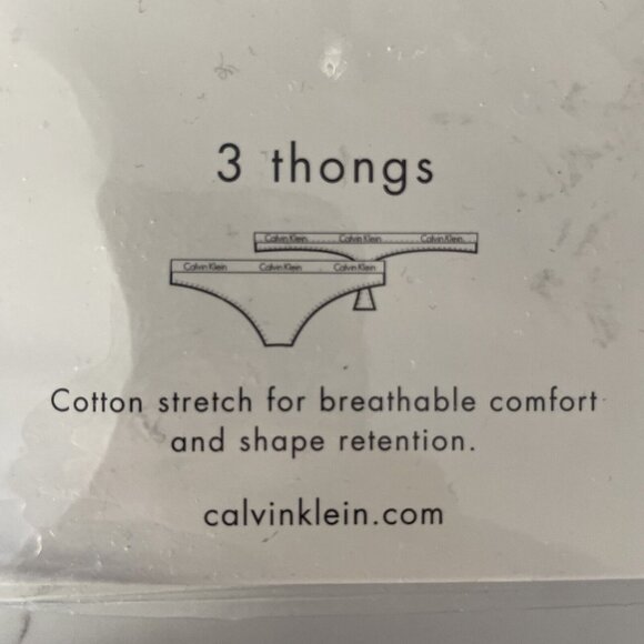 NIP 3 Pack CALVIN KLEIN Women's Size Large Carousel Cotton Thong Panties QD3587 - Picture 5 of 6
